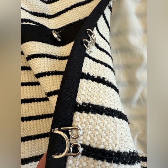 NWT VERONICA BEARD Foster Dickey striped jacket in ivory and black size 14 - Picture 14 of 15